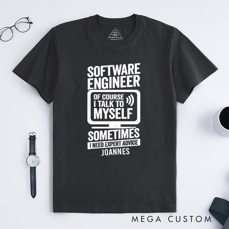 Personalized Software Engineer's Inner Dialogue T-Shirt Technology Computer Lover Shirt Gift for Programmer Enthusiasts 