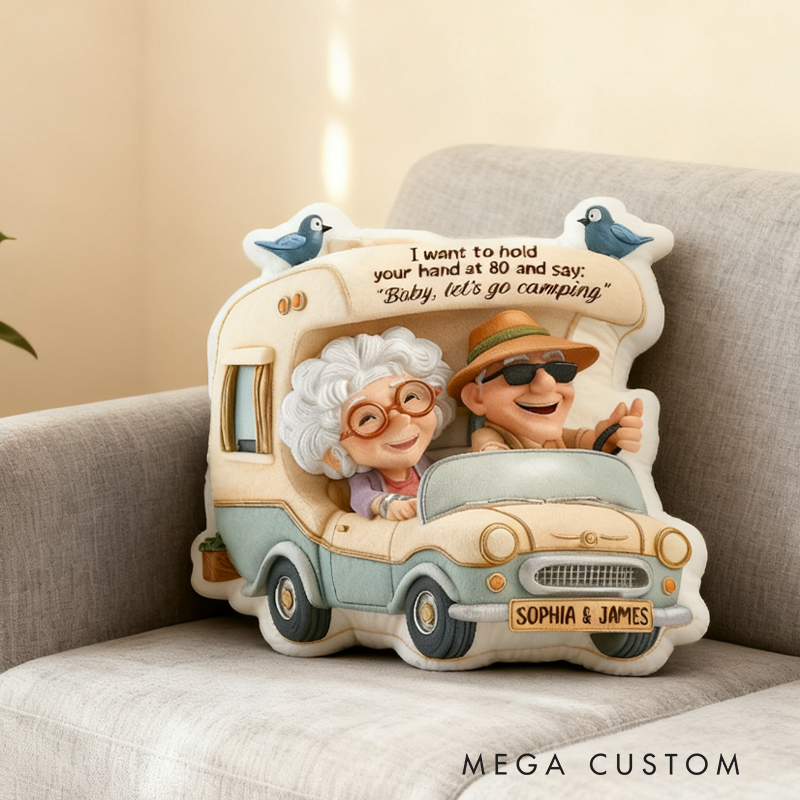 Personalized Couple Camping Pillow Custom Rv Camper Pillow Funny Couple Holiday Gift for Outdoor Camping Lover