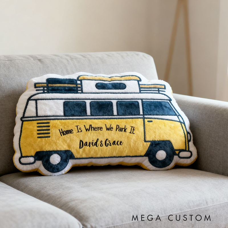 Personalised Campervan Cushion Pillow Couples Cushion Camper Van Pillow Custom Outdoor Family Pillow Gift for Outdoor Camping Lover