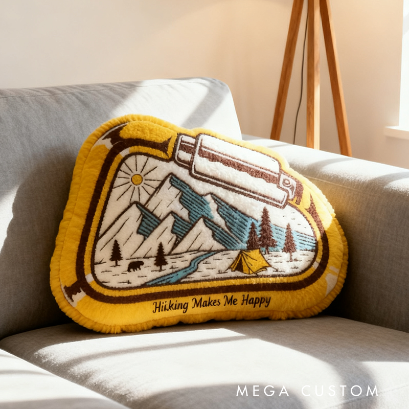 Personalized Hiking Themed Pillow Cushion Custom Outdoor Nature Exploring Hiking Pillow Gift for Adventurous Hiking