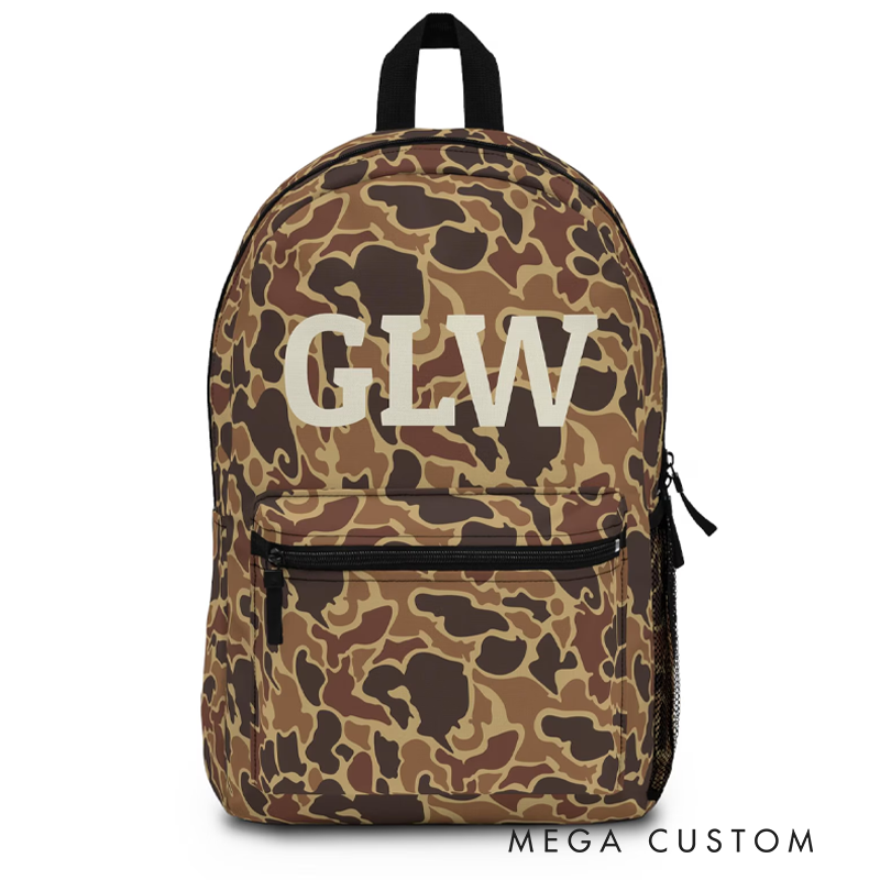 Personalized Retro Duck Camo Backpack Outdoor Adventures Gear Camouflage Knapsack Camo Backpack Duck Camo Backpack for Kids Hunting Lover