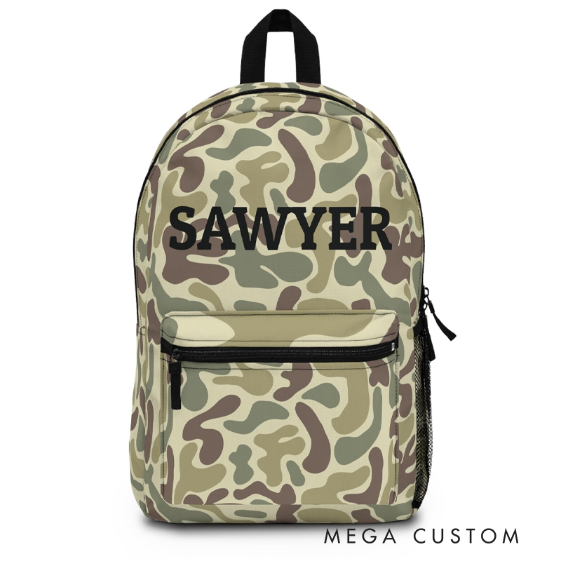 Personalized Backpack for Kids Light Duck Camo Backpack Custom Name Backpack for Kids Gift for Hunter Lover