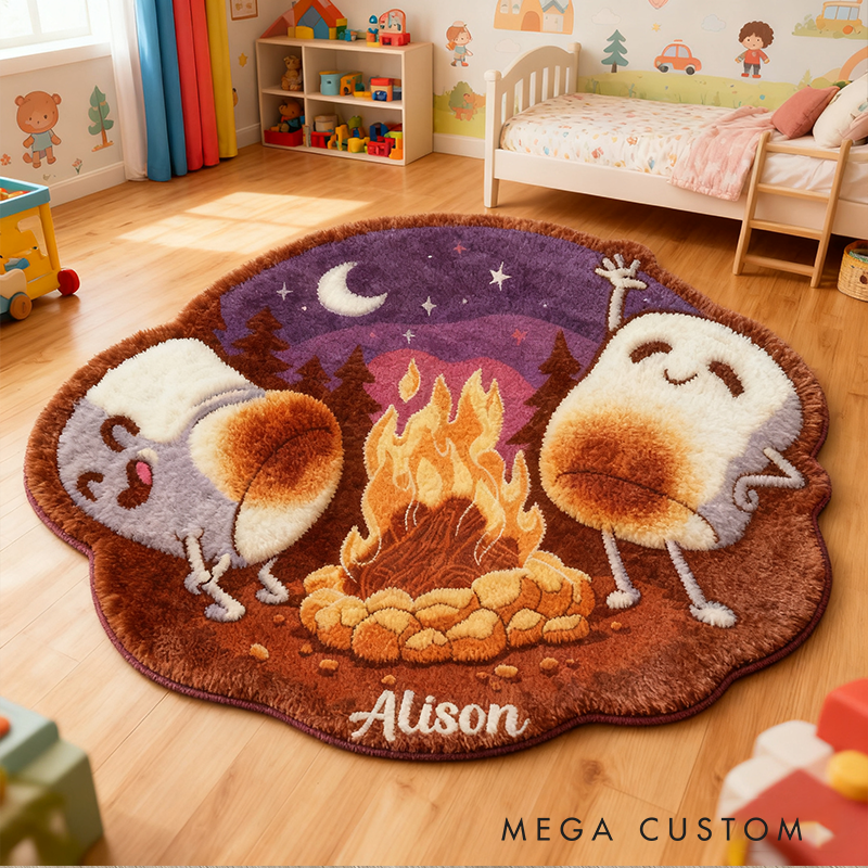 Personalized Cute Campfire Marshmallows Roasting Doormat Camping Lover Doormat Caravan Doormat Idea for Camping Lover