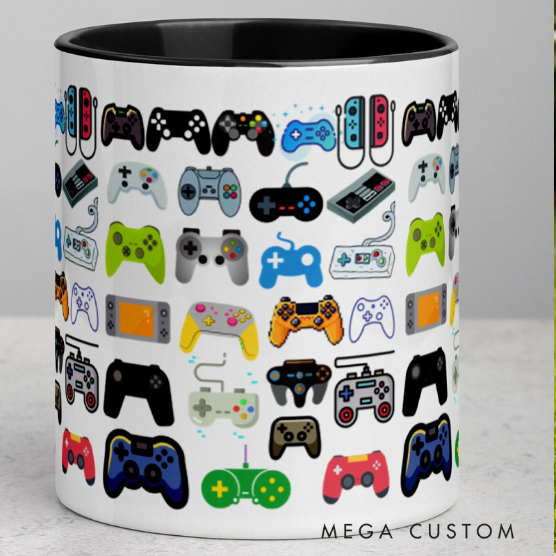 Personalized Game Controller Mug Gamer Coffee Mug Funny Gaming Gift for Geek
