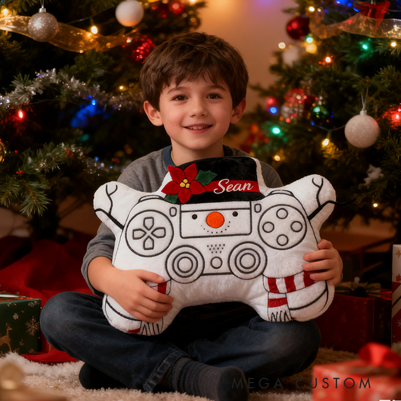 Personalized Game Controller Pillow Game Player Pillow Christmas Gamer with Name Christmas Gift for Kid Game Gamer Lover