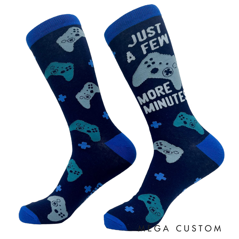 Personalized Just a Few More Minutes Video Gamer Sock Game on Socks I'm Gaming Gaming Controller Funny Socks Gifts for Him Geek