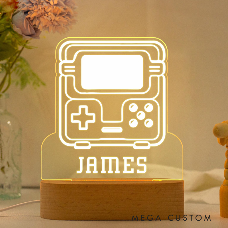 Personalized Game Console Night Light Custom Game Console Desk Lamp Gamer Room Decor Gift for Gamer Birthday Gift for Kids Gaming Light
