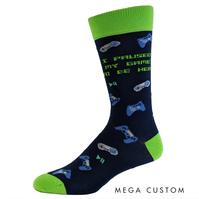 Personalized Video Gamer Sock Paused My Game for This Sock Kids Funny Socks Game on Socks Im Gaming Gifts for Him for Game Geek Lover