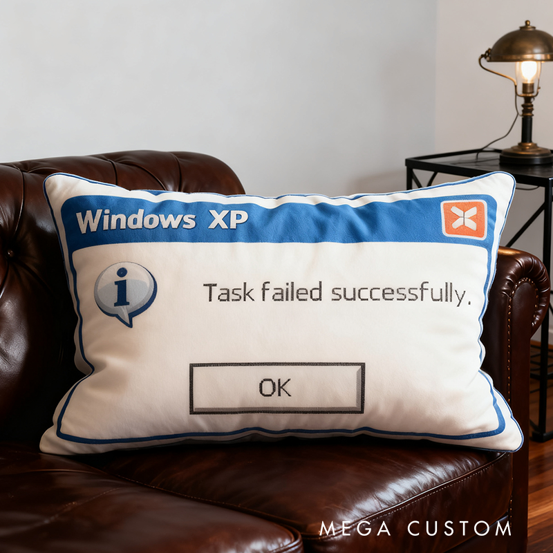Personalized Windows Xp Task Failed Successfully Pillow Tech Humor Pillow Gift for Geek Nerd Lover