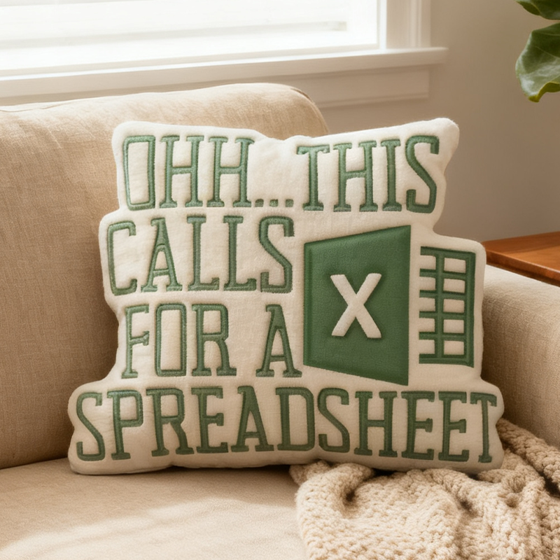 Personalized Excel Table Series Funny Pillow Data Lovers and Spreadsheet Wizards Pillow Gift for Geek Nerd Lover