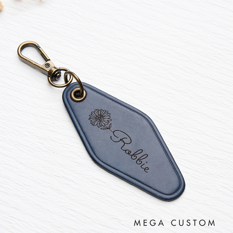 Personalized Leather Keychain for Men Custom Keychain with Name Engraved Leather Key Chain Anniversary Gift for Him Groomsmen Gift Birthday Gift for Dad Boyfriend Husband