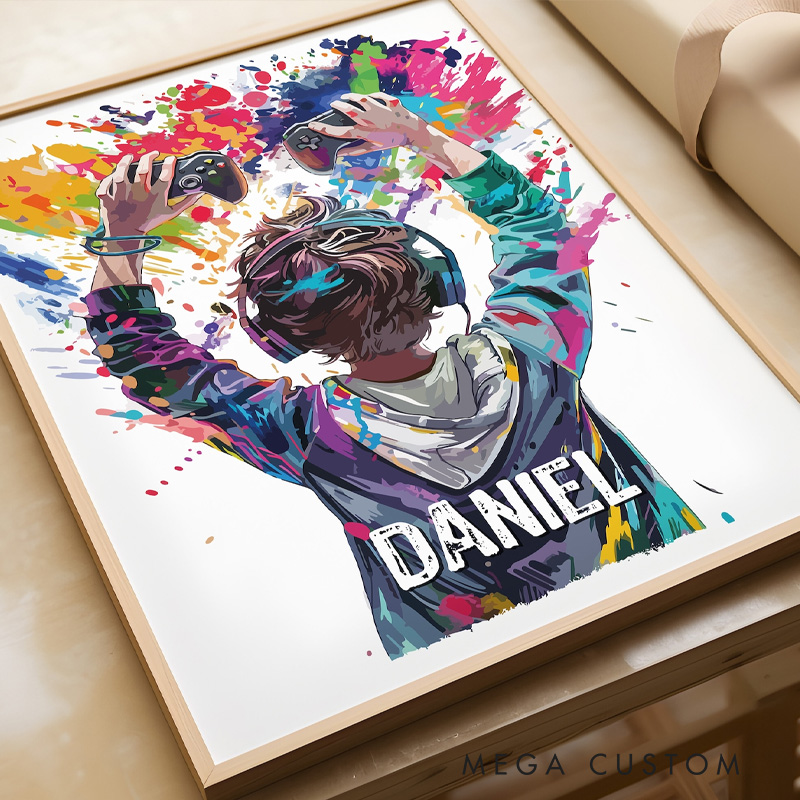 Personalised Gaming Wall Art Prints Gaming Prints Boys Bedroom Decor Kid Bedroom Gamer Decor Games Room Decor Gamer Prints