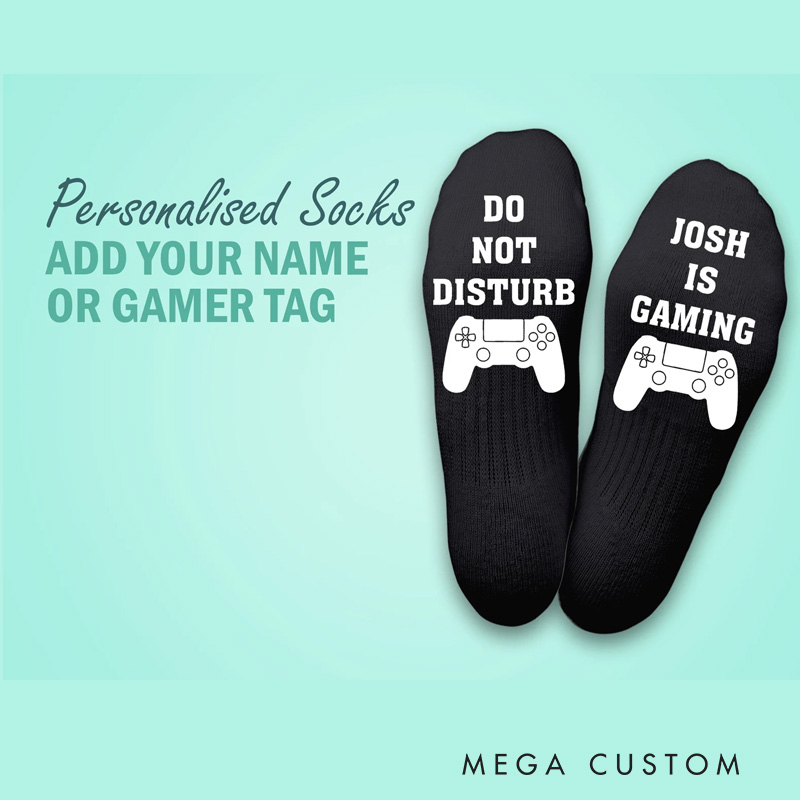 Personalised Gaming Socks Do Not Disturb Gaming Playstation Socks Christmas Socks Gamer Stocking Filler Season Funny Gaming Gift for Geek