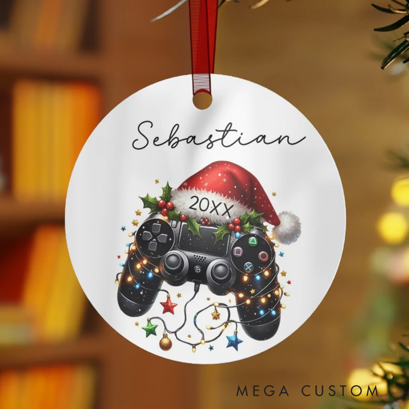 Personalized Kids Gamer Controller Ornament Gamer Christmas Decor Gamer Ornament Toddler Ornaments for Christmas Funny Gaming Gift for Geek