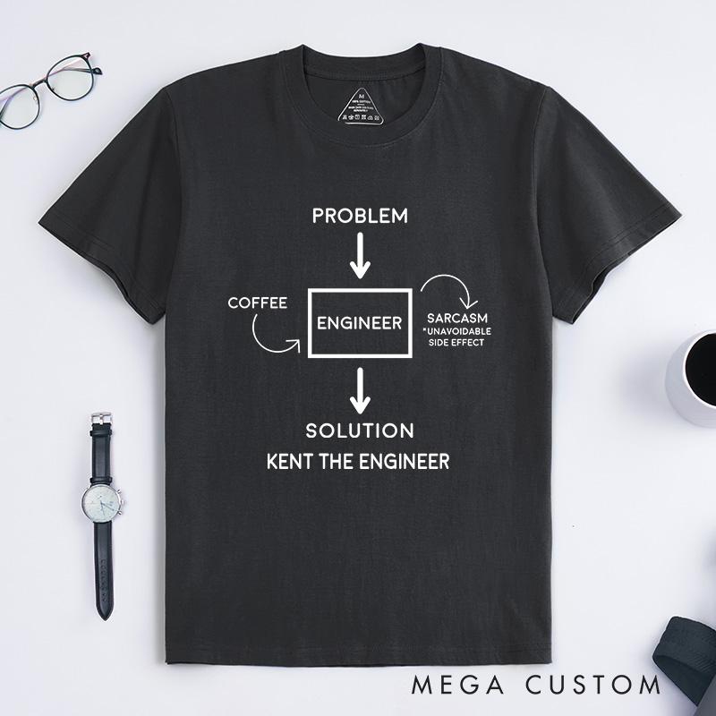 Personalized Engineer Problem Sarcasm Solution T-Shirt IT Programmer Shirt Gift for Nerd Geek Coder