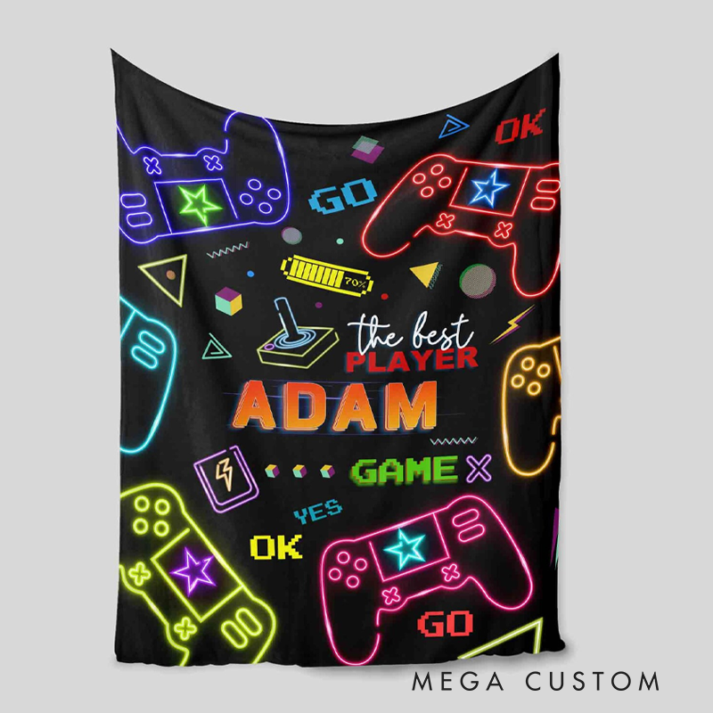 Personalized Gaming Blanket the Best Player Game Blanket Custom Gamer Name Blanket Kids or Gift for Game Geek Lover