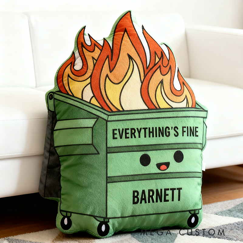 Personalized Satirical Humor Pillow Life Is a Dumpster Fire Pillow Gifts for Geek Nerd