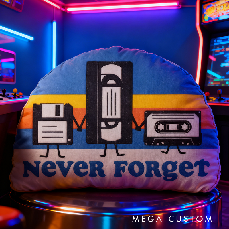 Personalized Retro Pillow Vintage Cassette Tape Pillow Floppy Disk Tape Pillow Retro 90s 80s Tech Lover Pillow Gifts for Geek