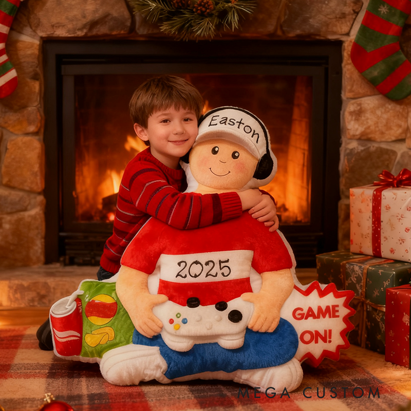 Personalized Graphic 3D Print Gamer Boy with Video Game Controller & Headset Game Lover Pillow Custom Christmas Gift for Game Geek Lover