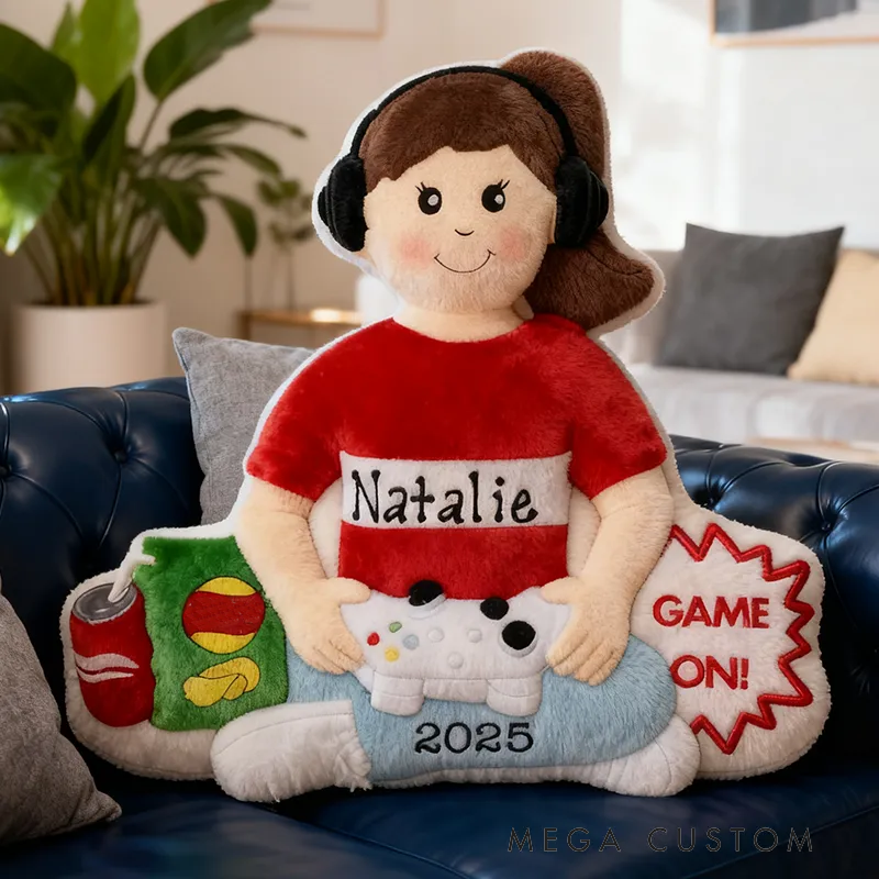 Personalized Graphic 3D Print Gamer Girl with Video Game Controller & Headset Custom Christmas Gift for Game Geek Lover
