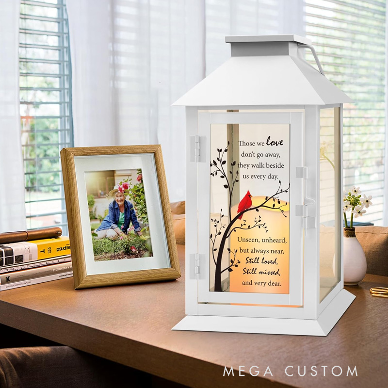 Personalized Memorial Lantern with LED Candle and Remote Bereavement Gifts in Memory of Mother Sympathy Gifts