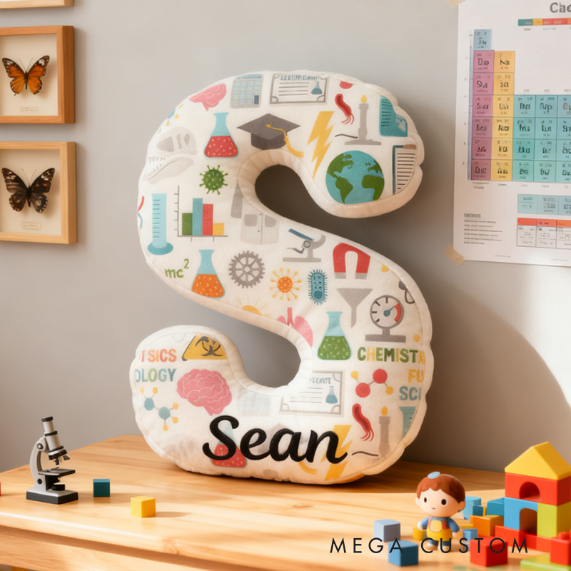 Personalized Science Pillow for Kid Scientist Physics Chemistry and Biology Lover Pillow