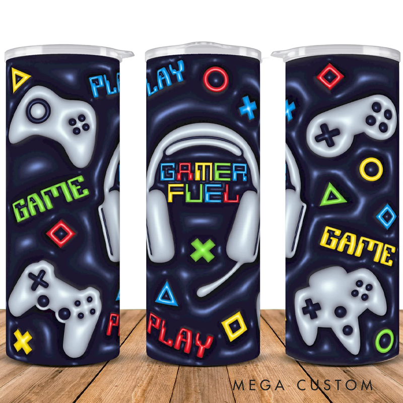Personalized 3D Video Game Controller Tumbler Custom Gamer Tumbler Gamer Cup with Straw Gift for Gamer Him Boyfriend Gamer Lover