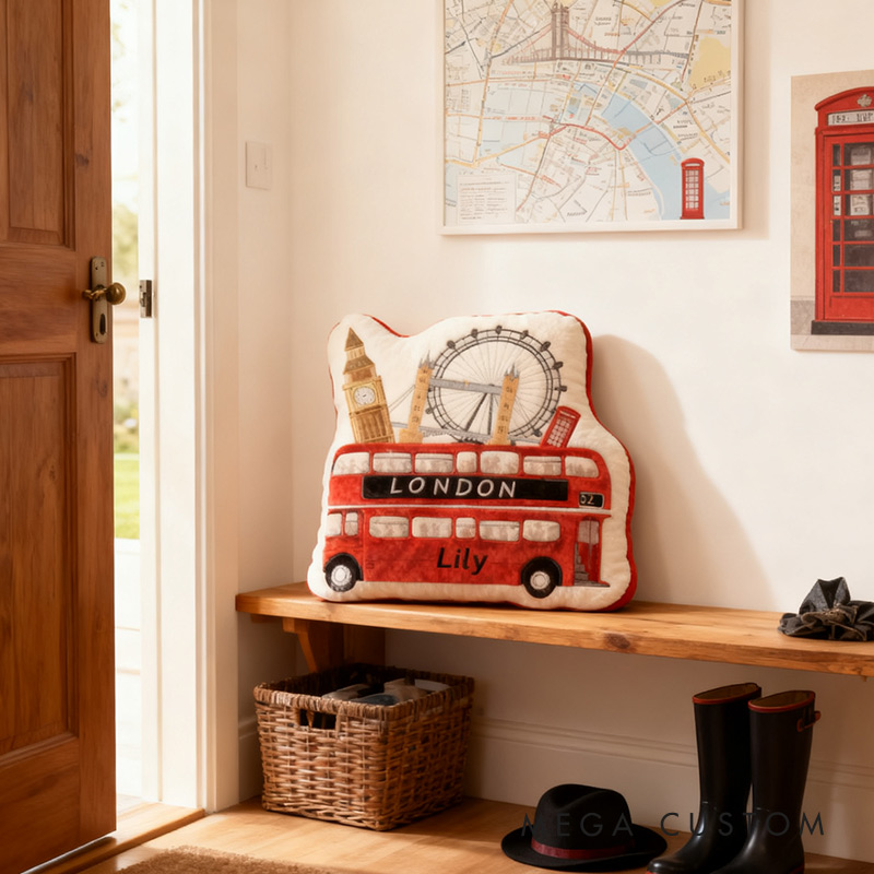 Personalized Graphic 3D Print London Adventure Pillow for Travel Lovers