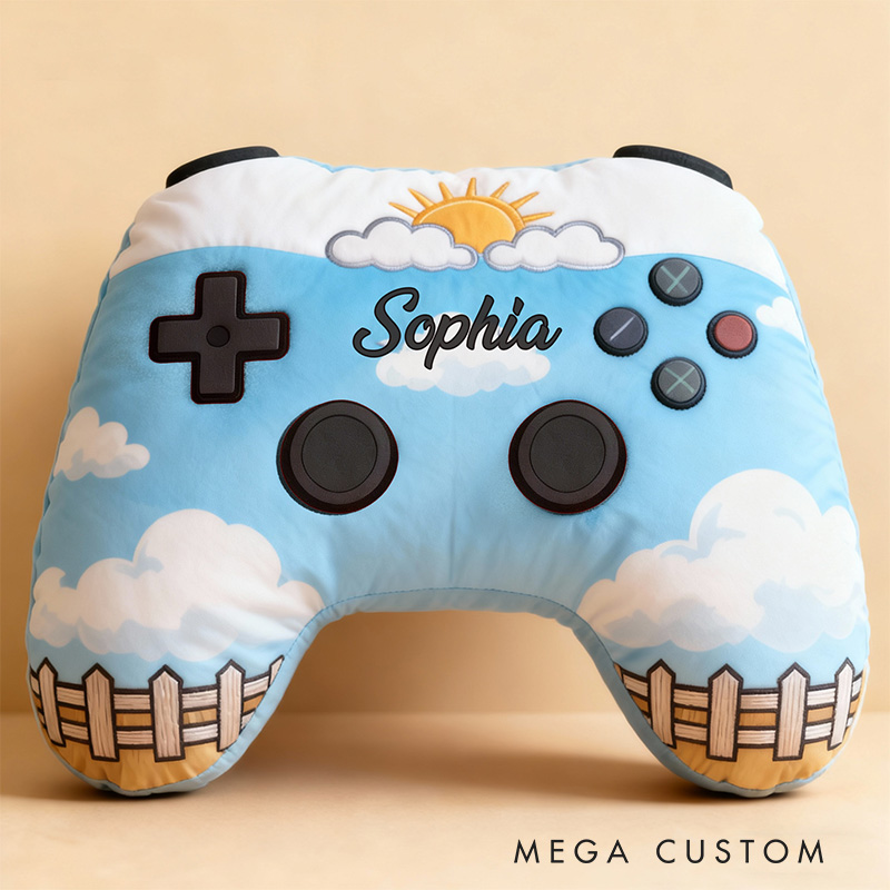 Personalized Graphic 3D Print Farming Game Controller Shaped Pillow for Game Lovers Plush Pillow Christmas Gift for Kids