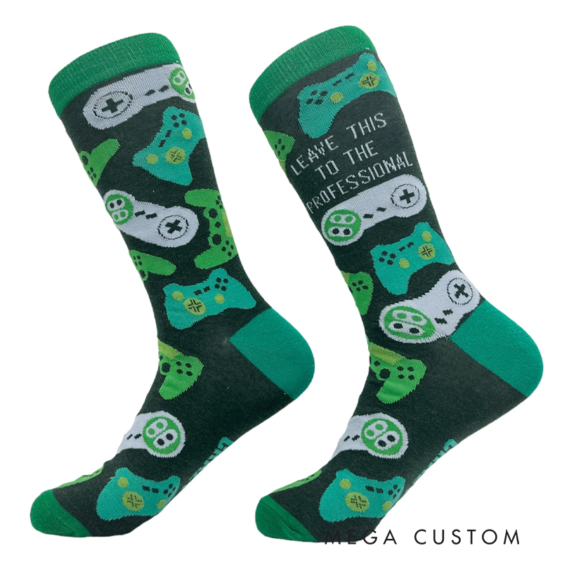 Personalized Leave It to the Professionals Video Gamer Sock Do Not Disturb Funny Socks Gifts for Him Game Geek Lover