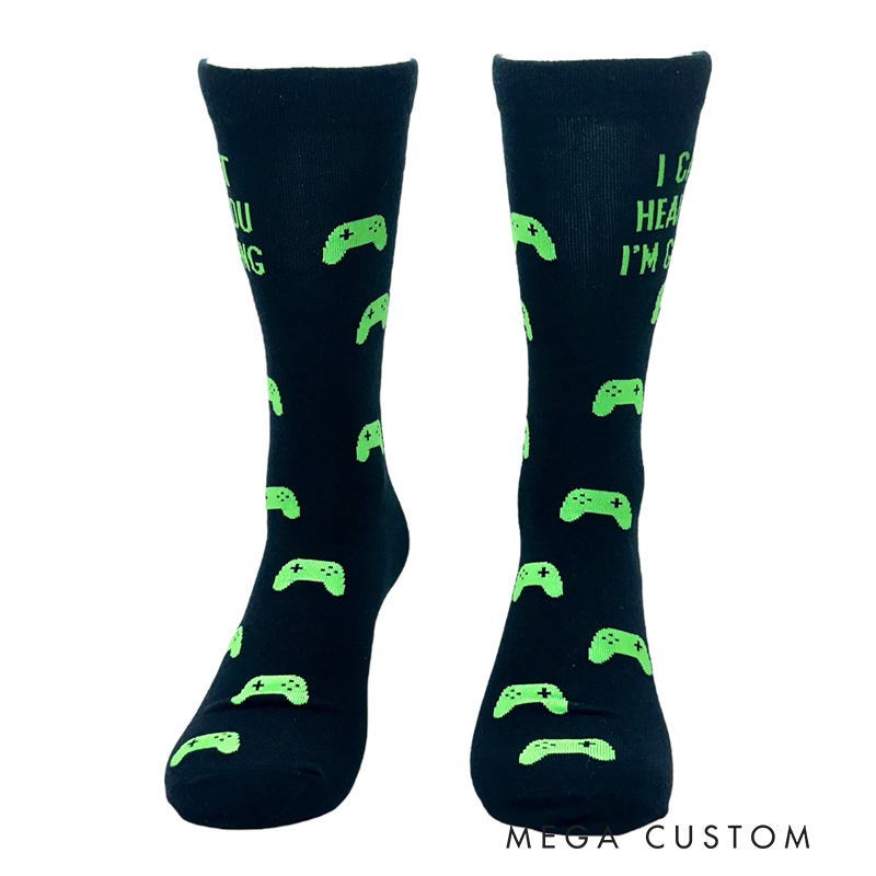 Personalized Can't Hear You Gaming Sock Do Not Disturb Funny Socks Gifts for Him Game Geek Lover