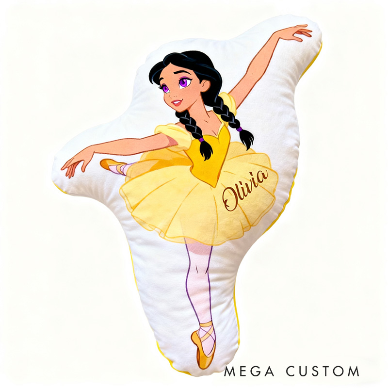 Personalized Cartoon Ballet Dancer Shaped Pillow for Dance Lovers Pillow Christmas Gift for Kids