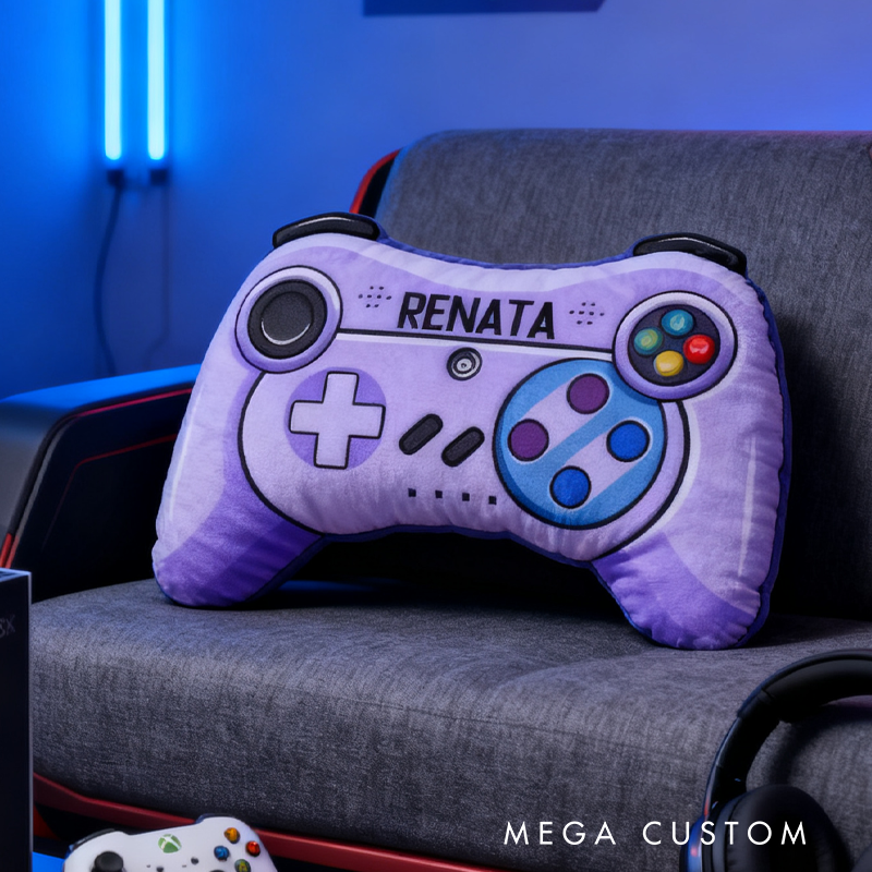 Personalized Game Controller Pillow Funny Kid Gamer Pillow Gift for Geek Game