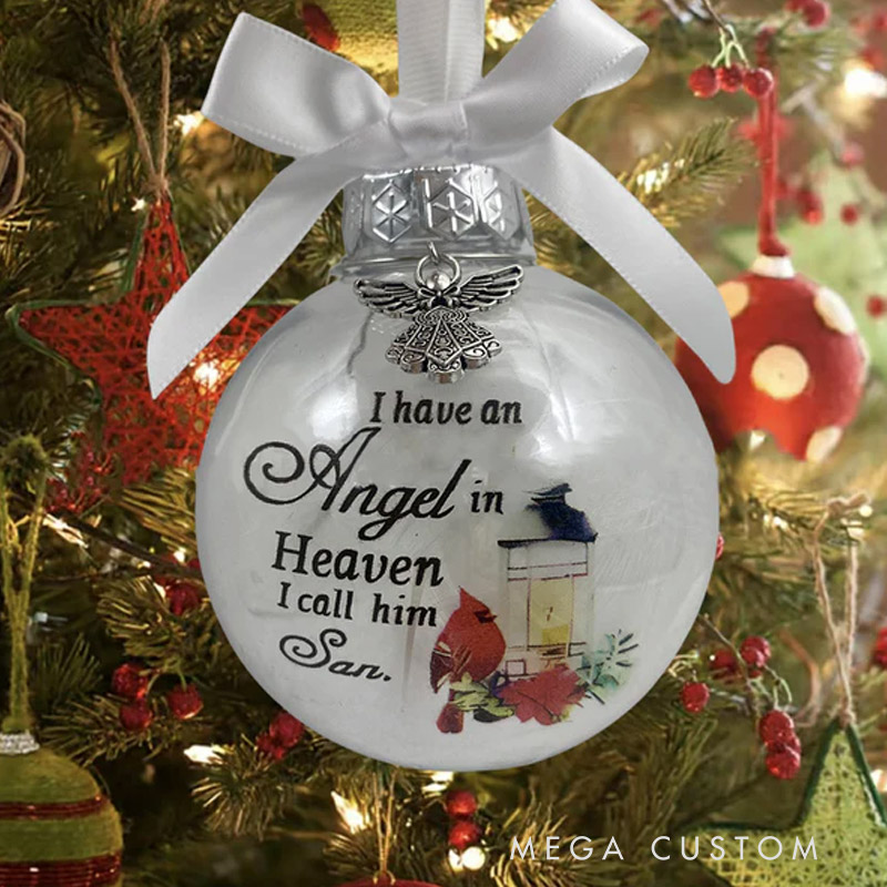 Personalized Angel In Heaven Memorial Ornament Cardinal Ornament Christmas Ornament In Loving Memory Gift