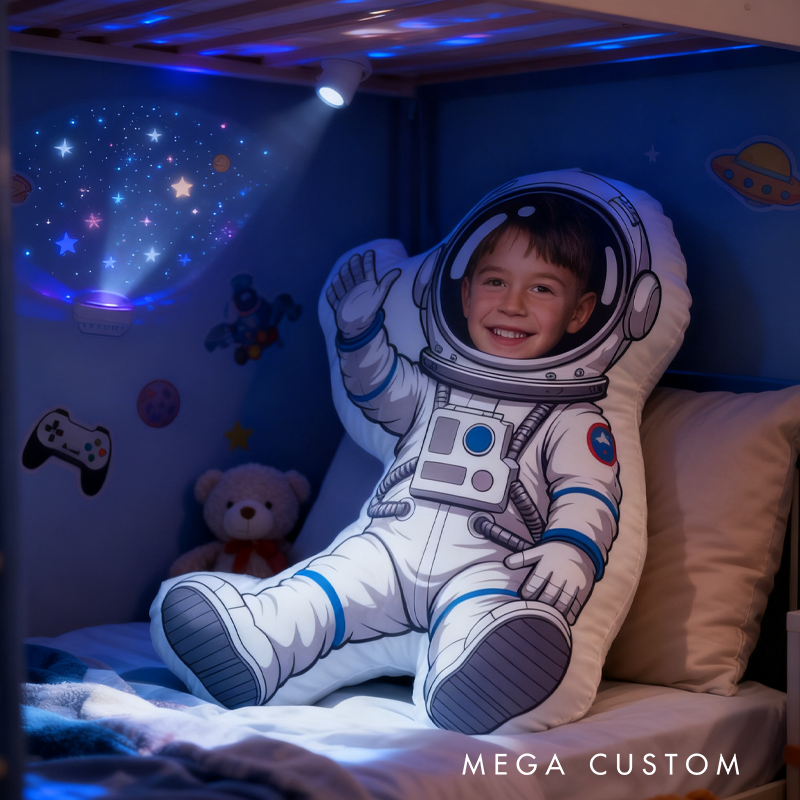 Personalized Custom Face Astronaut Pillow Kids Face 3D Pillow Spacesuit Pillow Space Lover Gift