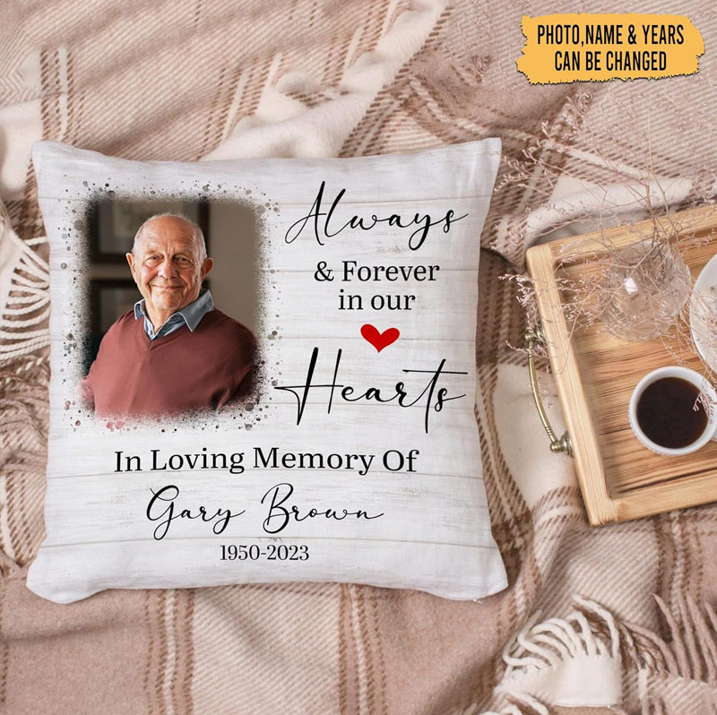 Personalized Memorial Photo Pillow Custom Double-Sided Printed  Gifts for Loss of Loved One in Heaven Remembrance Gifts