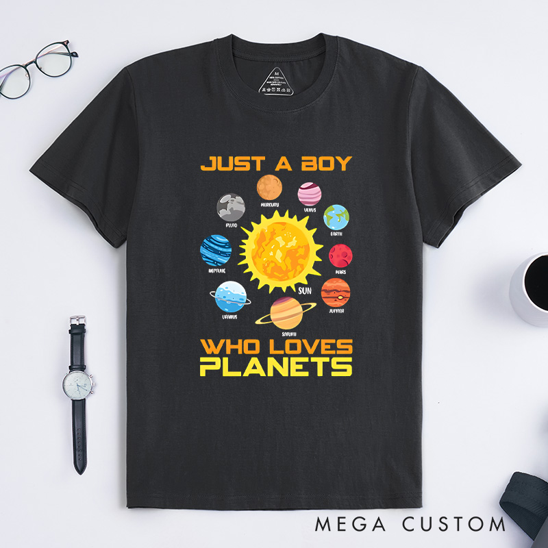 Personalized Planets T-Shirt Solar System Astronomy Space Lover T-Shirt Geeks Gift