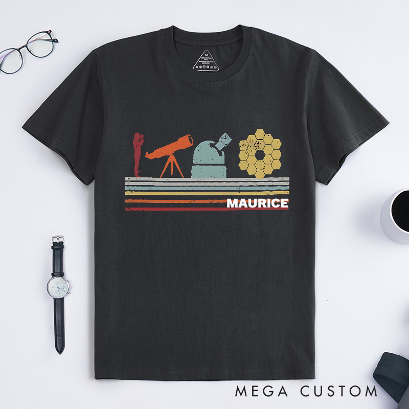 Personalized Space Telescope Shirt Astronomy Universe Planets Shirt Science Space Geek Lover Gift