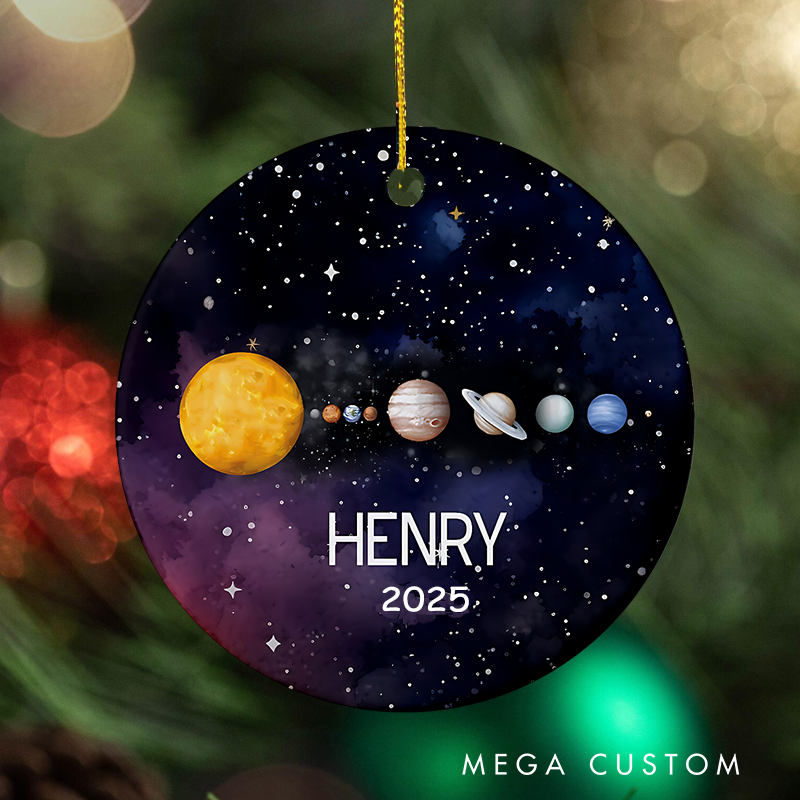 Personalized Galaxy Christmas Ornament Space Ornament Keepsake Gift for Grandson Astronomy Geek Space Galaxy Lover