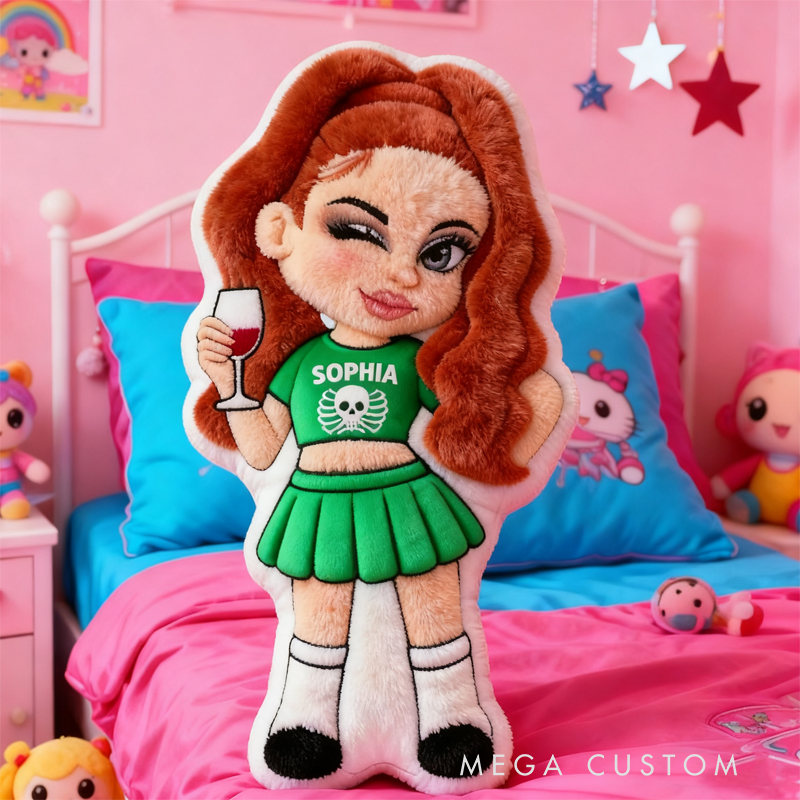 Personalized Y2K Style Cartoon Character with Name Graphic 3D Print Pillow Christmas Gift for Kids Birthday Gift