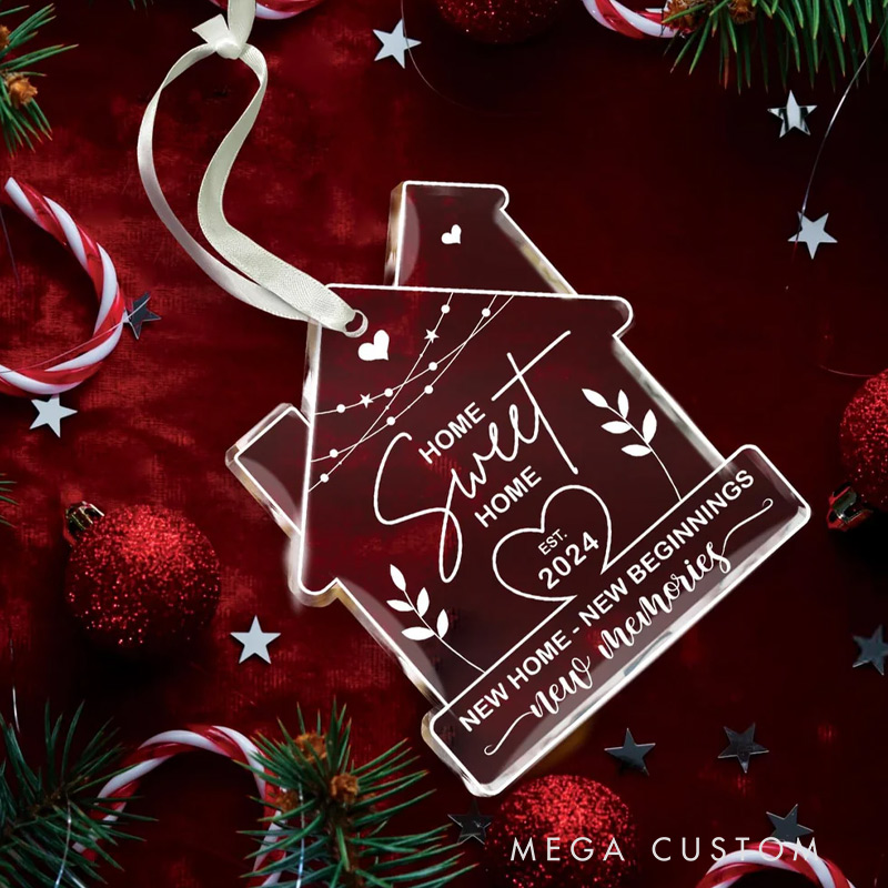 Personalized Home Sweet Home Est Ornament Custom New Home Gift Housewarming Ornament Gift
