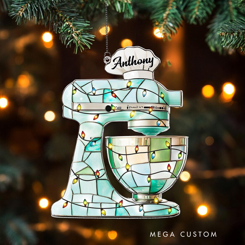 Personalized Baking Mixer 2025 Christmas Ornament for Kids Boys Girls Baker Acrylic Christmas Decoration Bakery Ornament Baking Lover Christmas Gift
