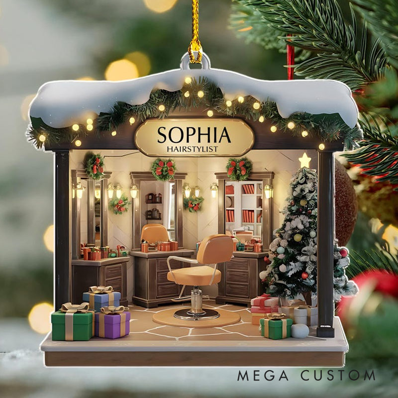 Personalized Hair Salon Christmas Decor for Her for Him
