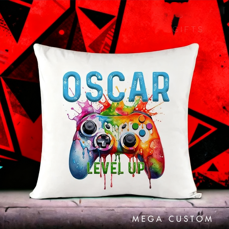 Personalised Gamer Cushion Pillows Graffiti Controller Art Pillows Gift for Game Geek Nerd Lover