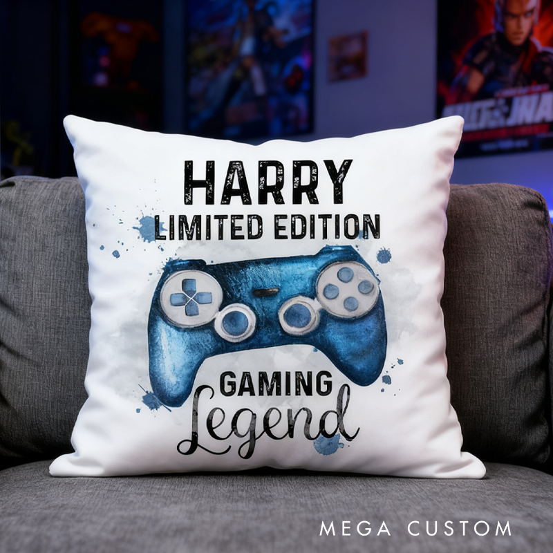 Personalised Gaming Cushion Pillows Custom Gamer Pillow Gamer Room Decor Game Geek Nerd Lover