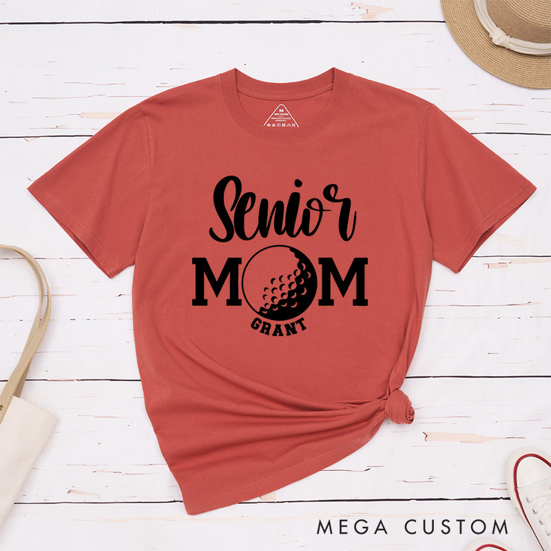 Personalized Golf Mom T-Shirt Custom Name Gift for Mothers Women Golfers
