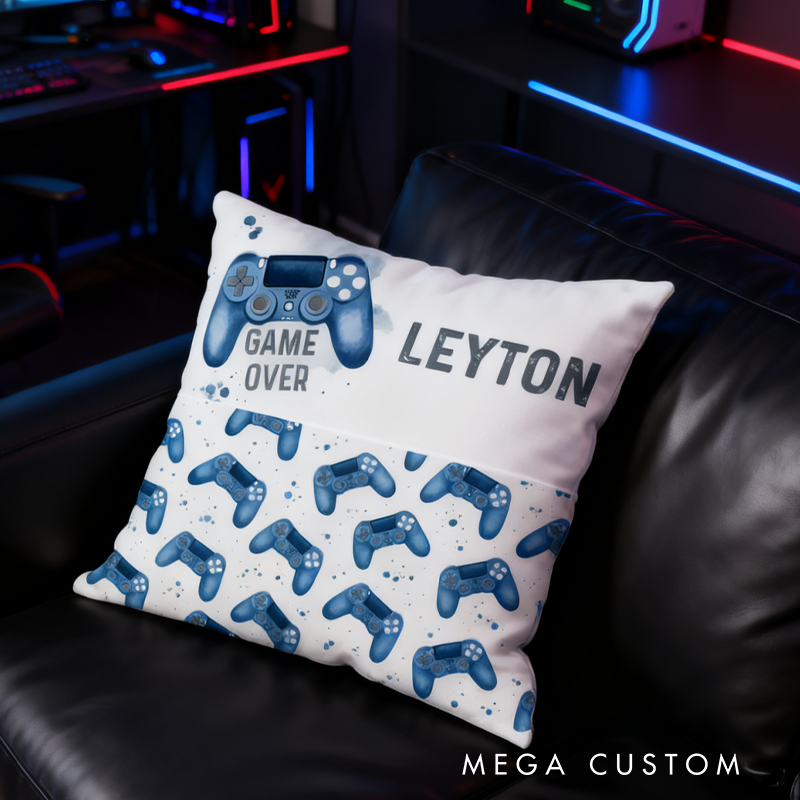 Personalised Gamer Book Cushion Pillows Boys Gaming Room Gift Custom Gamer Pillow Gamer Room Decor Game Geek Nerd Lover