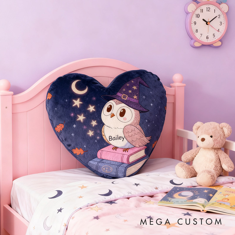 Personalized Enchanted Night Owl Pillow Graphic 3D Print Gift for Reading Lovers