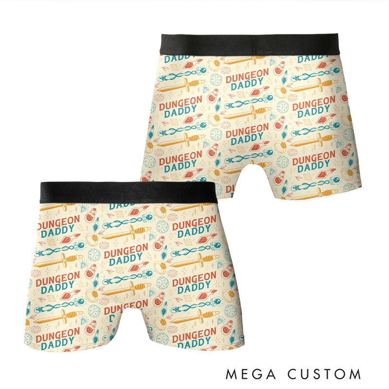 Personalized Rpg-Inspired Fun Boxer Briefs Custom Dnd Daddy Game Lover Boxer Briefs Gift for Game Geek Lover