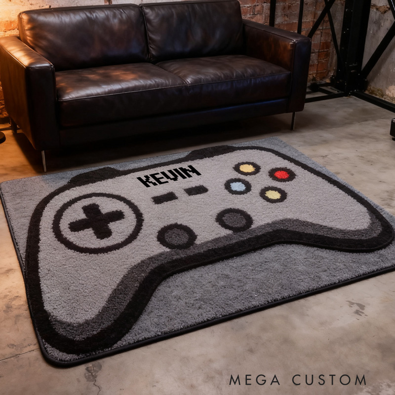 Personalized Game Controller Console Rug Doormat Gamer Room Decor Gift for Game Geek Lover